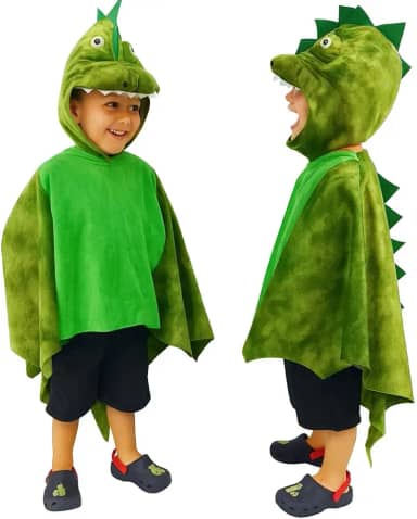Fantasia Dinossauro Infantil Capa Verde Luxo Meninos Carnaval Halloween