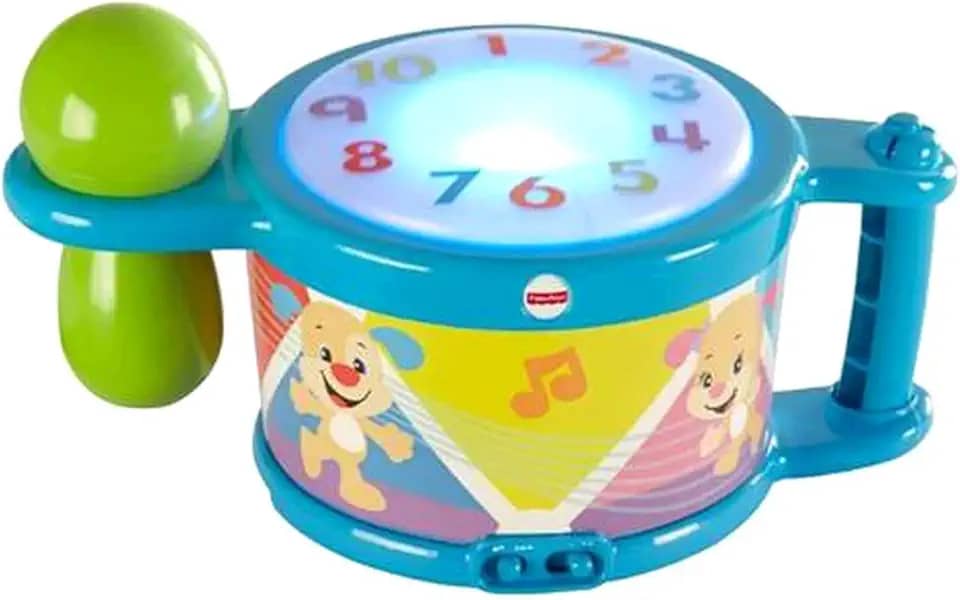 Fisher-Price Aprender e Brincar Brinquedo para Bebês Tambor para crianças a partir de 6 meses