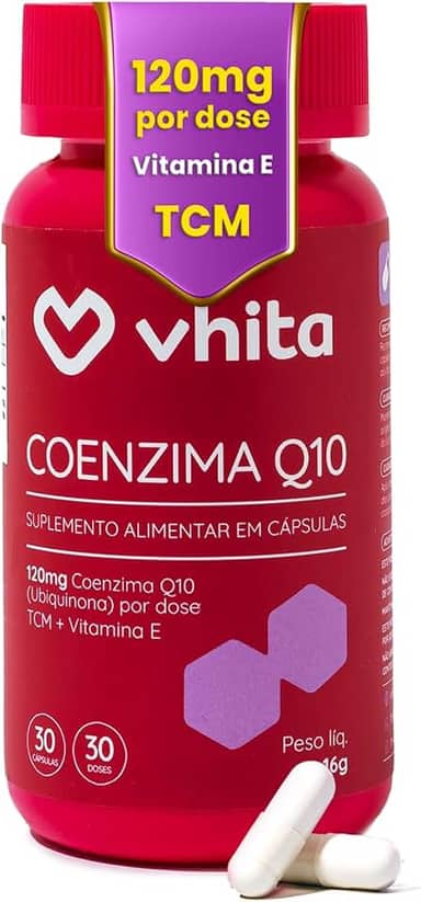 Coenzima Q10 120mg com Vitamina E e TCM 30 Cápsulas - Vhita