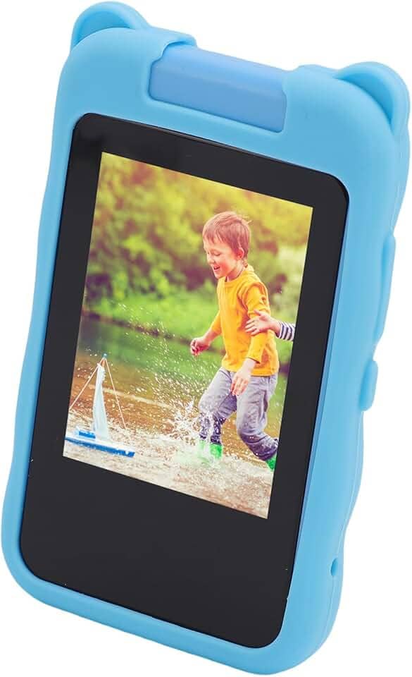 Fabater Brinquedo de Telefone Inteligente 48MP 1080P Câmera Giratória Leitor de Música para Crianças, Tela Sensível Ao Toque Brinquedo de Telefone de Aprendizagem Com Capa de Silicone