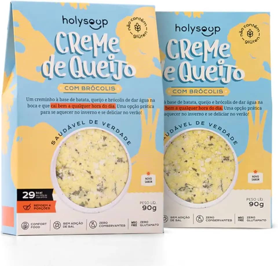 Sopa Creme de Queijo com Brócolis Holy Soup - 90g