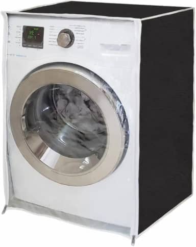 "Capa Para Maquina Frontal Lava E Seca LG Samsung Eletrolux Midea 6Kg 7Kg 8Kg 9Kg 10Kg 11Kg Impermeável Flanelada Com Zíper Proteção Contra Chuva e Raios UV " (Preto)