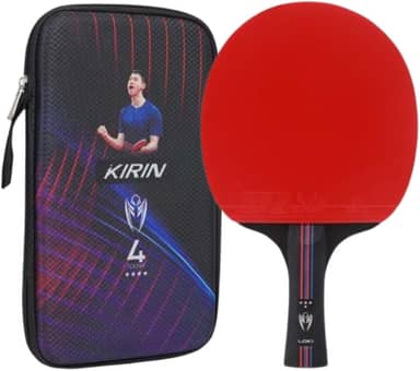 Raquete Tênis de Mesa 4 Estrelas Ping Pong Profissional Classica Loki K4 Stars Aprovado ITTF Cabo Longo FL + Capa de Raquete de Proteção