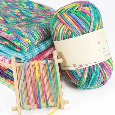 50 g de novelo de fio tingido de seção colorida para materiais de tricô feitos à mão, faça você mesmo, suéteres, chapéus, cachecóis, xales - 125 m