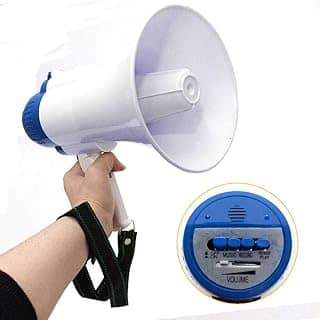 Megafone Portátil Profissional Recarregável Com Sirene Musical E Gravador Bivolt