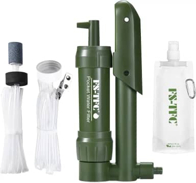 FS-TFC Filtro De Água De Bolso, Purificador De Água De 0,01 Mícron, Equipamento De Sobrevivência De Emergência Para Beber, Mochila, Caminhadas, Acampamento, Filtragem Ao Ar Livre
