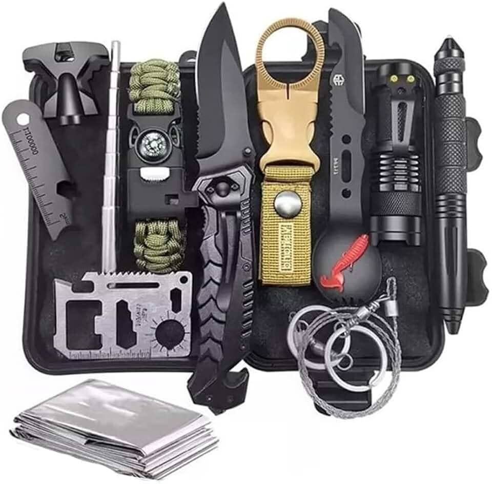 Kit Sobrevivencia, Kit de Sobrevivência de Emergência Adequado para Acampamentos de Aventura Ao Ar Livre, 16,5 * 10,5 * 5 Cm