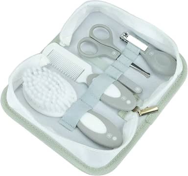 Pimpolho Kit Cuidados Com O Bebê 5 Peças + Necessaire: Tesoura Cortador Lixa De Unha Pente E Escova - Unissex