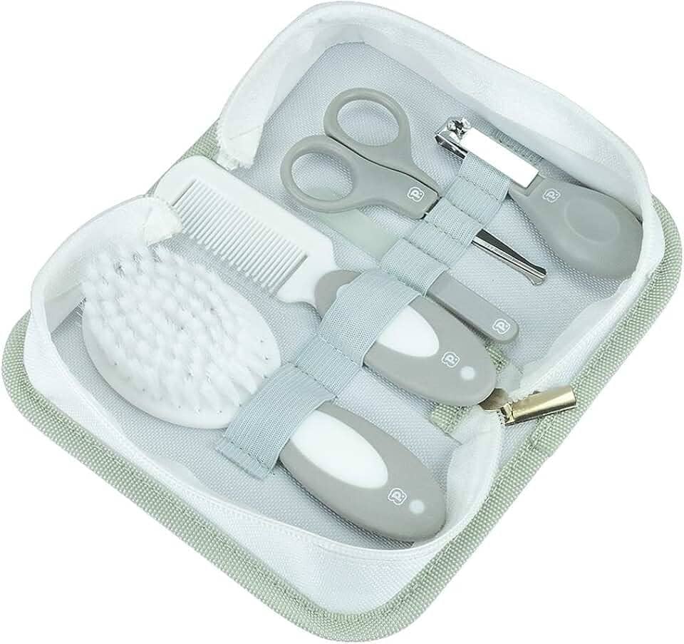 Pimpolho Kit Cuidados Com O Bebê 5 Peças + Necessaire: Tesoura Cortador Lixa De Unha Pente E Escova - Unissex