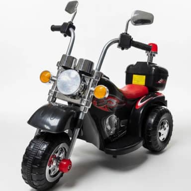 Mini Moto Motocicleta Elétrica Preta Infantil 6V com Som Luz Retrovisor