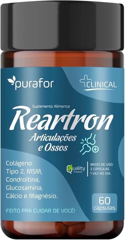 Reatron | Glucosamina, Colágeno Tipo 2, Magnésio, MSM, Cálcio | Suplemento Completo para Articulações, Músculos e Ossos e Melhoria da Mobilidade | 60 Cápsulas