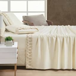 RAVATEX Casa, Jogo de Lençol Algodão Egípcio 400 Fios Queen Supreme 04 Peças Vanilla