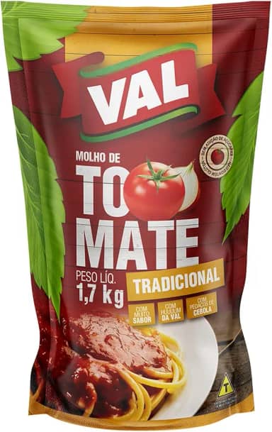 VAL Molho De Tomate Tradicional Val Sachê 1 7Kg