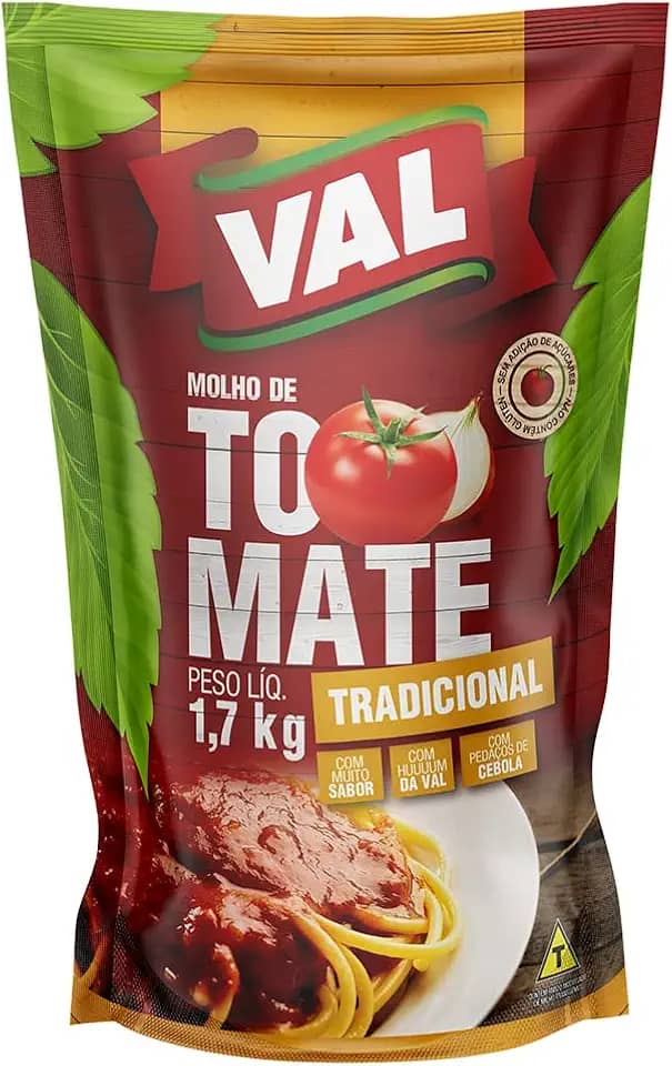 VAL Molho De Tomate Tradicional Val Sachê 1 7Kg
