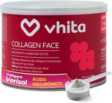 Colágeno Hidrolisado Verisol Com Ácido Hialuronico Em Pó Frutas Vermelhas 120gr - Vhita