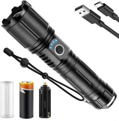 LANTERNA T9 TATICA MILITAR RECARREGAVEL REFLETOR POTENTE PEQUENA E PORTATIL FAROLETE DE 10000 LMS BATERIA DE ATÉ 10 HORAS HOLOFOTE PARA CAMPING PESCA CAÇA BARRACA RESISTENTE A ÁGUA E CHOQUE (T9 P50)