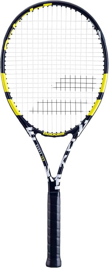 Raquete de Tênis Babolat Evoke 102 Preta/Branca/Amarela - Encordoada