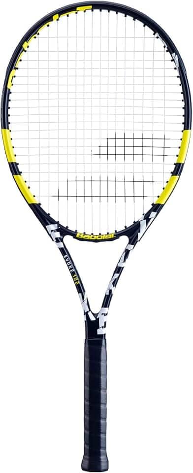 Raquete de Tênis Babolat Evoke 102 Preta/Branca/Amarela - Encordoada