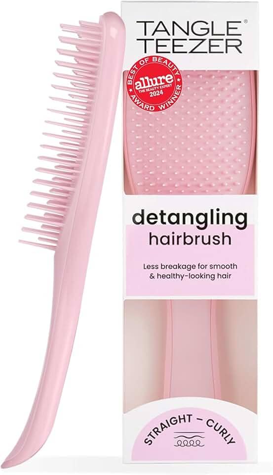 Tangle Teezer - Escova de cabelo desembaraçadora The Wet Detangler Millenial Pink para todos os tipos de cabelo, molhados. Cor: Rosa claro