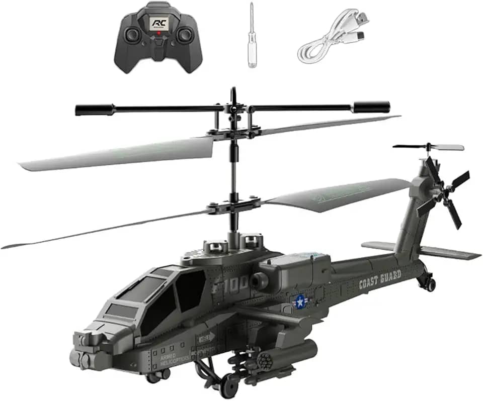 Colaxi Helicóptero de controle remoto rc helicóptero rc avião com luzes giroscópio estabilizador para adulto iniciante crianças aniversário, verde