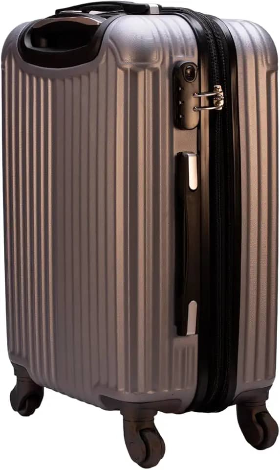 Mala de Viagem de Bordo Abs 10kg Expansiva ANAC 360 Graus com Senha (Prata)