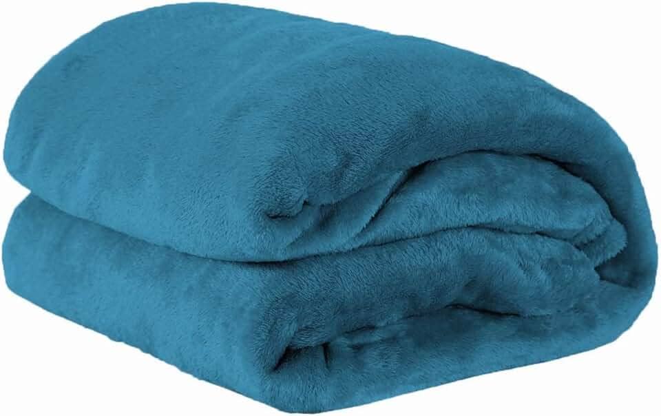 Cobertor Casal Manta Microfibra Fleece 01 Peça Azul