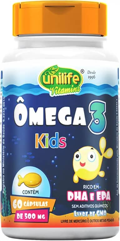 Ômega 3 500mg Kids Unilife 60 cápsulas