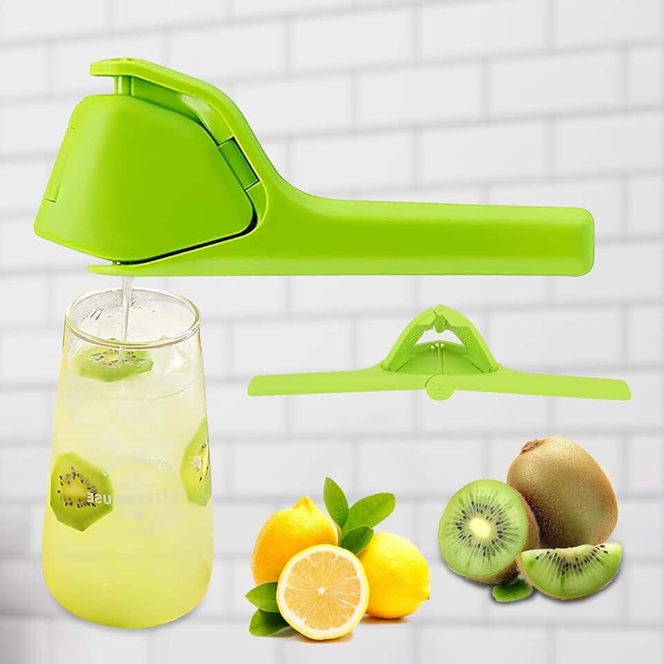 Novo espremedor de limão manual multifuncional - espremedor de cítricos portátil para uso doméstico, espremedor de limão e extrator de suco de frutas, fácil de usar e eficiente - verde