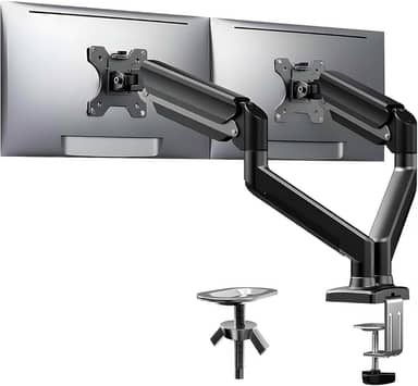 Suporte Articulado de Mesa para 2 Monitores, Adequado para Telas de 17-27 Polegadas, Suportar até 9kg