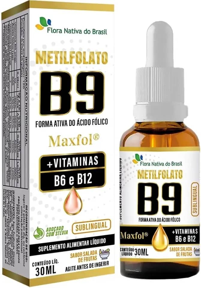 Metilfolato Maxfol (Vitaminas B9,B6,B12) 30ml - Flora Nativa (30ml, Frutas)