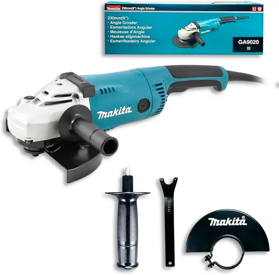 MAKITA Esmerilhadeira Angular GA9020 2200W 9 Pol 230mm 6600RPM c/Alto Desempenho p/Corte e Lixamento em Metais Concreto e Pedras p/Uso Industrial 110v