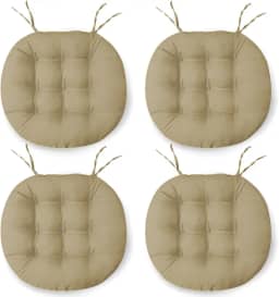 Kit 4 Almofadas Assento Cadeira Futton Futon 40x40cm Redondo Cores Diversas (Chino)