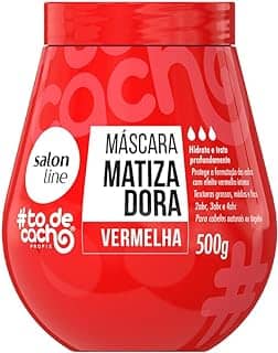 Salon Line, Máscara Matizadora, ToDeCacho, Vermelha, Vegana - Cabelos Ondulados, Cacheados e Crespos, 500 g
