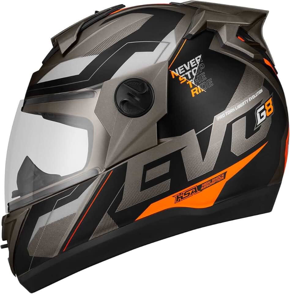 CAPACETE FECHADO PRO TORK EVOLUTION 788 G8 EVO FOSCO GRAFITE - LARANJA TAM. 58