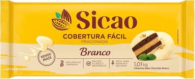 Cobertura Fracionada Barra Chocolate Branco Dia a Dia 1,01Kg - Sicao