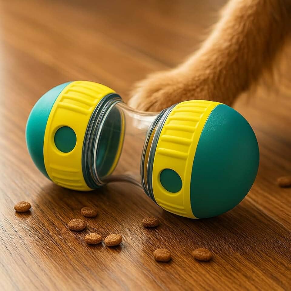 Brinquedo Interativo Premium Para Pets, Dispenser De Ração Ou Petiscos, Material Resistente, Não Tóxico, Fácil De Limpar E Estimulante, Marca VARENZIA
