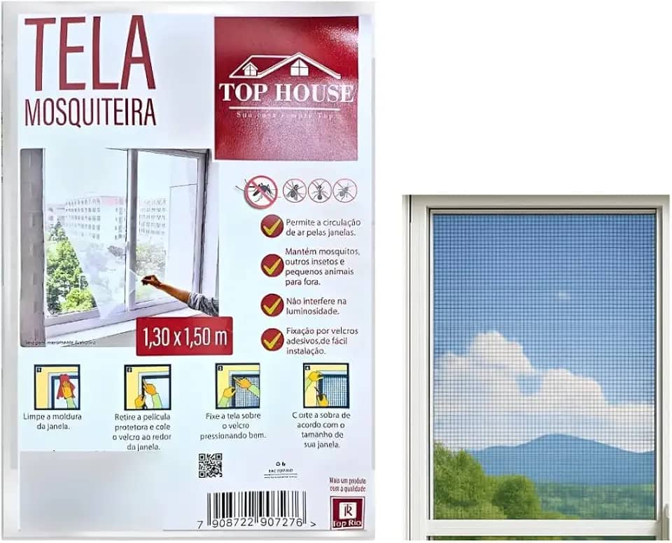 Tela Mosquiteiro Para Janela 130 X 150 cm Com Velcro Incluído Mosquiteiro Fácil De Instalar Tela De Proteção Para Janela Contra Mosquitos E Insetos Adaptável A Qualquer Janela Prática E Segura