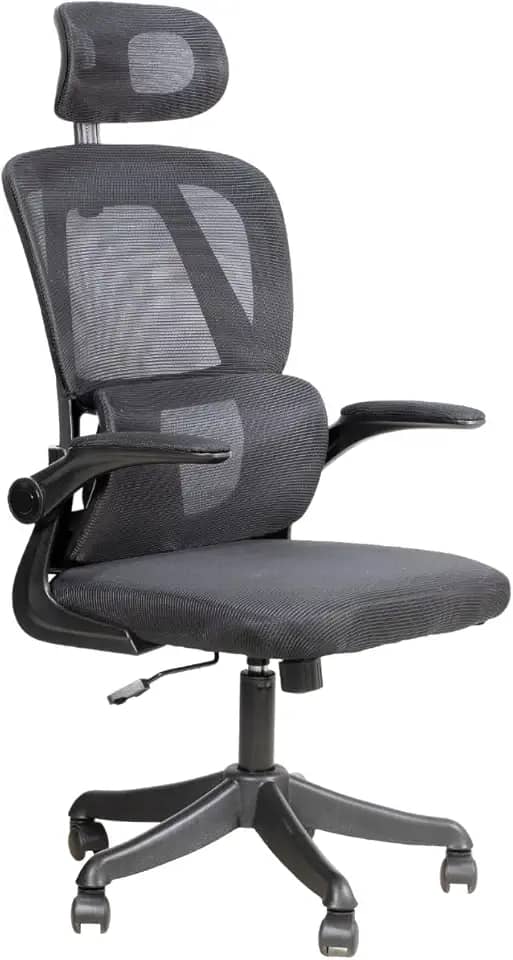 Cadeira De Escritório Ergonômica Giratória com Apoio de Braços 150kg 3D Plus (Preta)