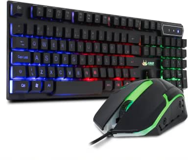 Kit Teclado Semi Mecânico Gamer Led Rgb Multimídia Mouse Laser 3 Botões Usb 2.0 Pc Computador Notebook Mac