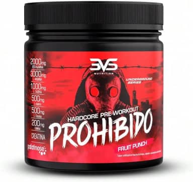 3VS Nutrition Pré Treino Prohibido 360g Sabor Ponche de Frutas
