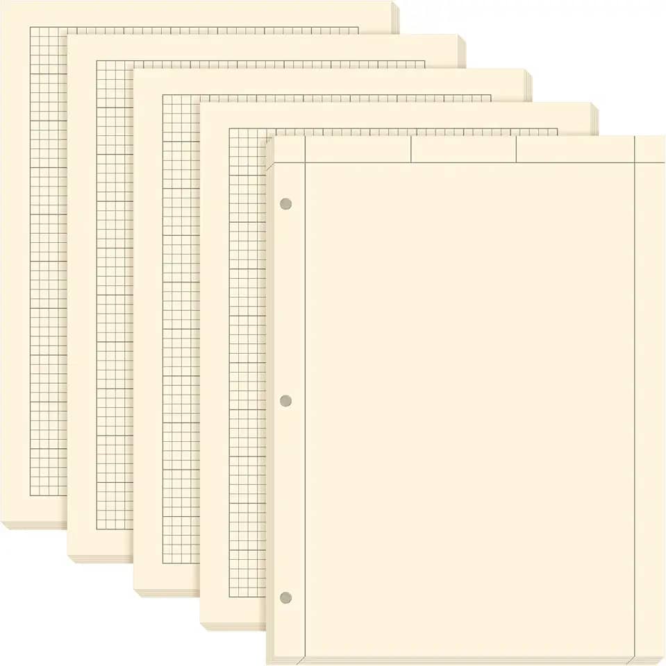 Seajan Pacote com 5 blocos de engenharia de computação para engenharia, bloco de engenharia de 21 x 28 cm, caderno de papel gráfico, 5 quadrados por polegada, bloco de engenharia de evidências, 100 folhas/pacote (grade e branco)