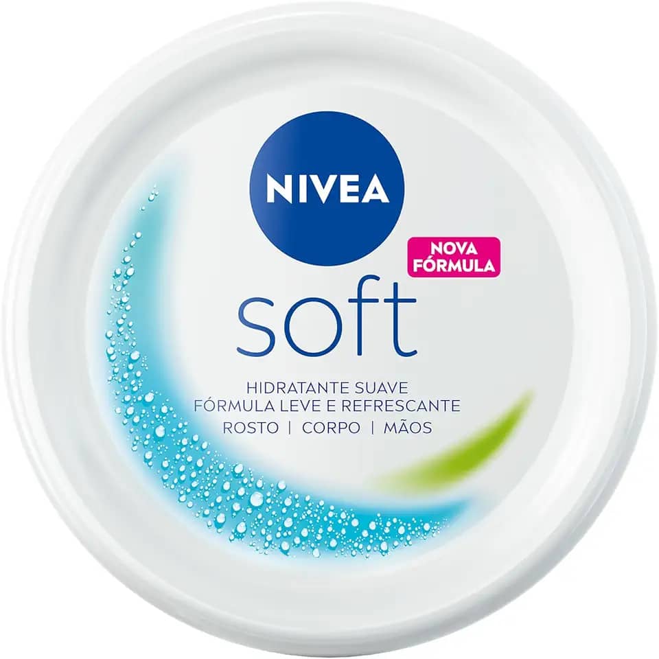 NIVEA Creme Soft 97g - Hidratação suave para rosto, mãos e corpo com fórmula leve e refrescante