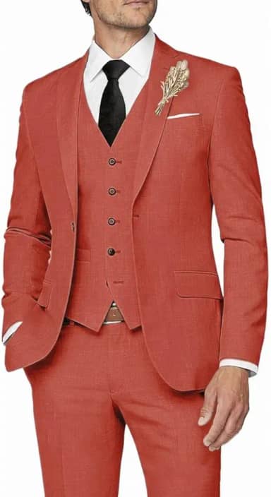 Terno masculino slim fit de 3 peças – Conjunto de smoking formal de negócios para noivos, formaturas, jantares, festas