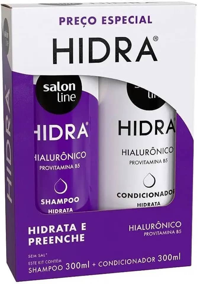 Salon Line, Kit Shampoo e Condicionador, Hidra Hialurônico, Vegano - Cabelos Ondulados, Cacheados e Crespos, 300 ml cada
