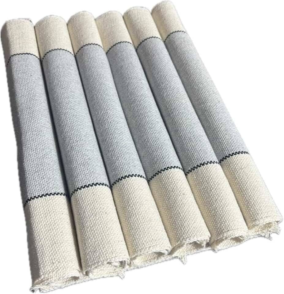 Jogo Americano 7 Peças Algodão com Trilho de Mesa Lugar Americano 6 Lugares Decoração Mesa Cozinha (JGAM04)