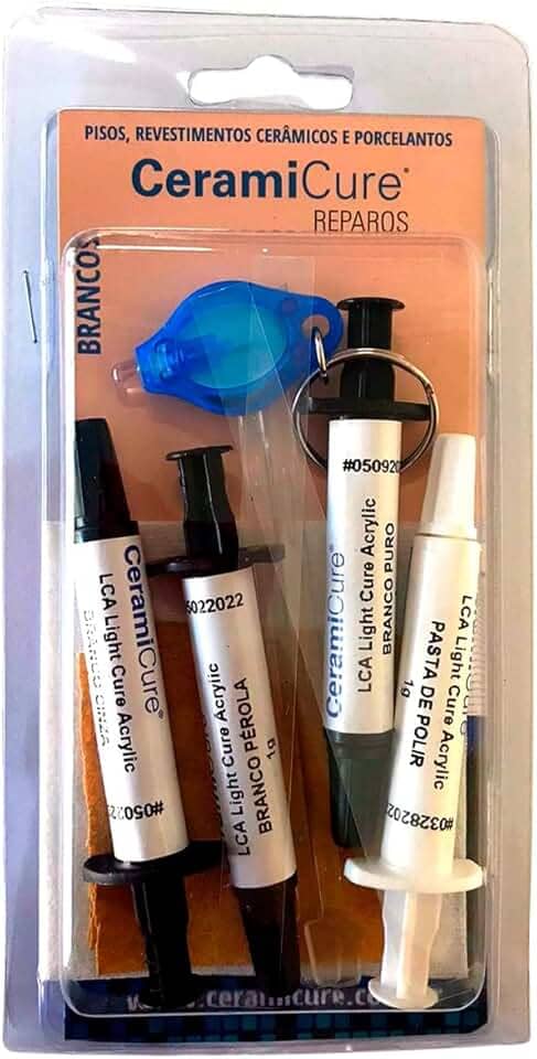 Kit Reparo para Pisos Cerâmicos, Porcelanatos e Revestimentos Ceramicure (Tons Cinzas)