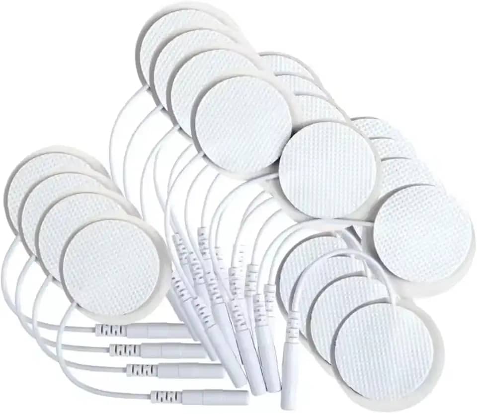 Eletrodos Adesivos Redondos, 3,2cm, Kit com 10 ou 20 Unidades, Conector 2mm, Branco (10)