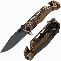 Canivete Esportivo C139G3 Dobrável Aço Inoxidável Quebra Vidro Cortador de Cinto Segurança Clip de Bolso Resistente Compacto Ideal Camping Pesca Esporte