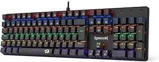 TECLADO MECÂNICO GAMER REDRAGON VALHEIM ILUMINAÇÃO RAINBOW PRETO SWITCH BROWN K608-R (PT-BROWN)