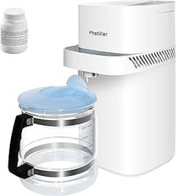 Phstiller máquina de destilador de água atualizada - fabricante de água destilada de bancada doméstica de 1,1 gal com monitoramento em tempo real para destilação, purificador de destilador d